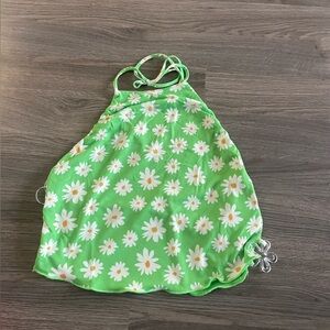 BNWT BERSHKA GREEN FLORAL TOP